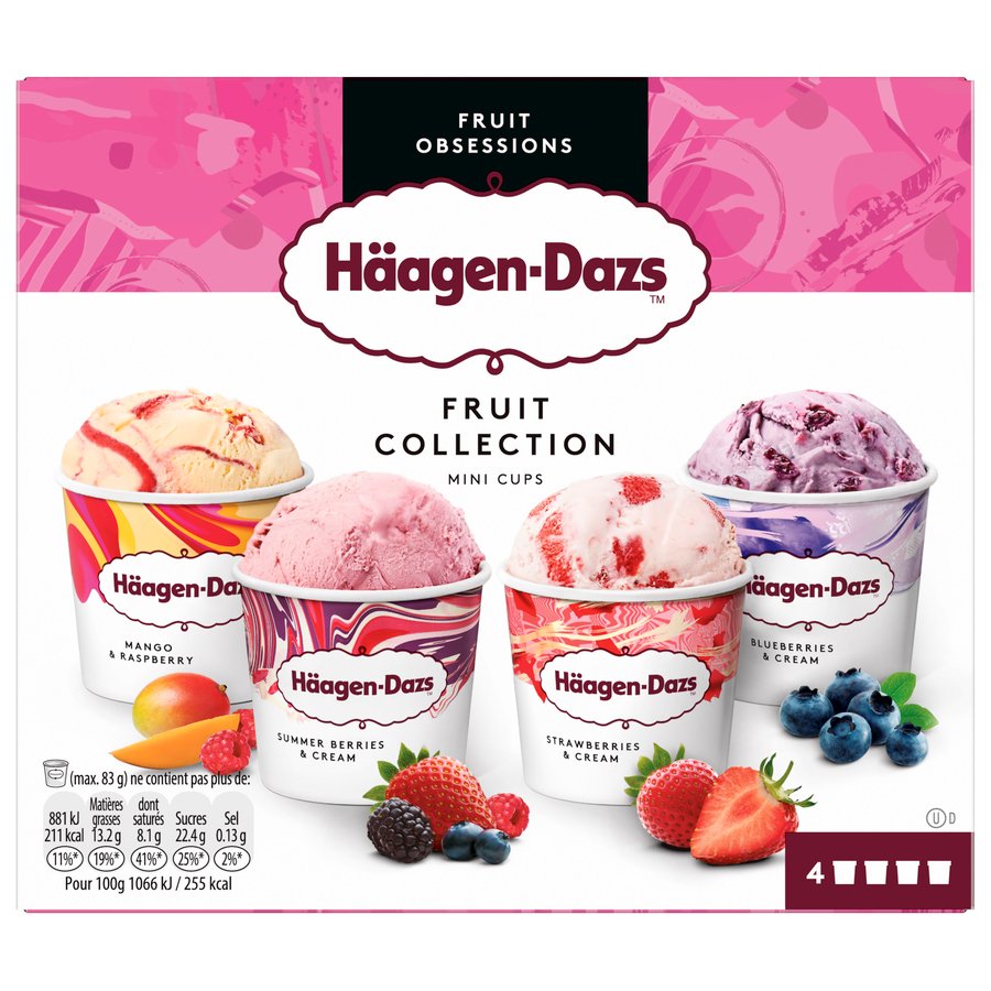Helados HAAGEN DAZS Fruit Collection 4 unidades 326 g