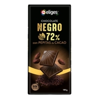 Chocolate negro IFA ELIGES 72% cacao con pebidas de cacao libra 100 g