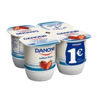 Yogur DANONE sabor fresa pack 4x120 g