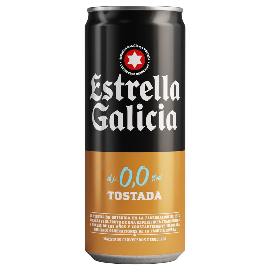 Cerveza ESTRELLA GALICIA Tostada 0,0% lata 33 cl