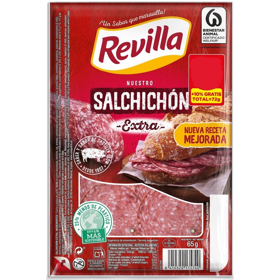 Salchichón extra REVILLA lonchas 65 g