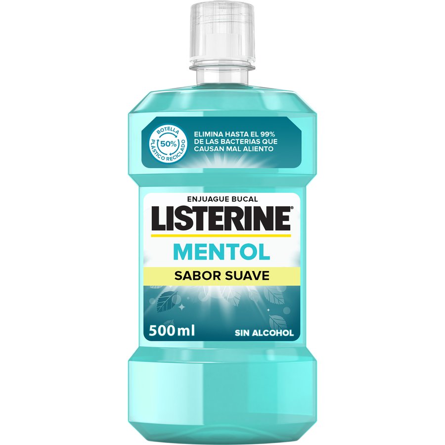 Enjuague bucal LISTERINE mentol sabor suave 500 ml
