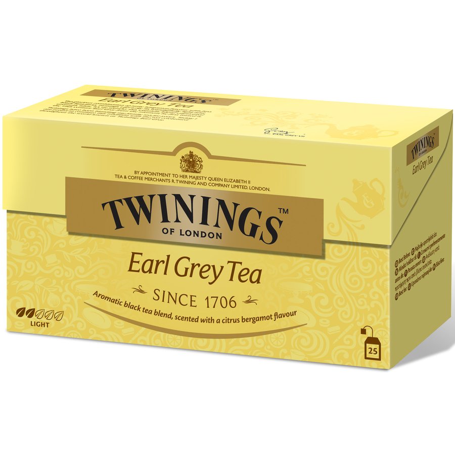 Té Earl Grey TWININGS estuche 25 unidades