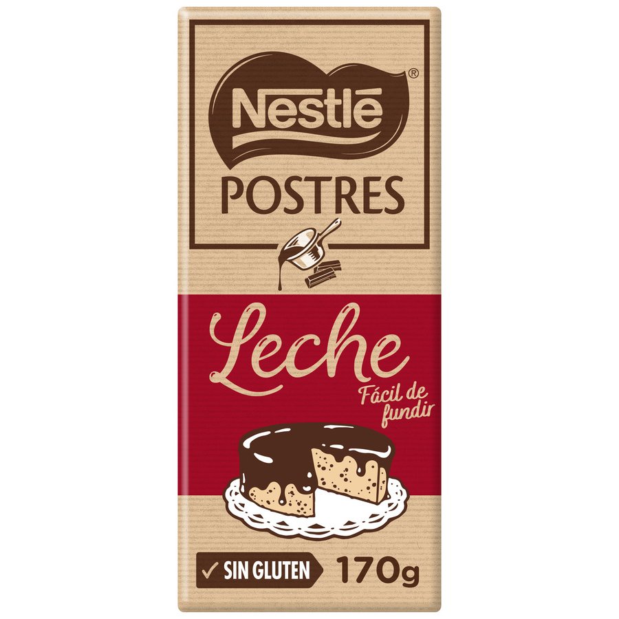 Chocolate con leche NESTLE Postres sin gluten tableta 170 g