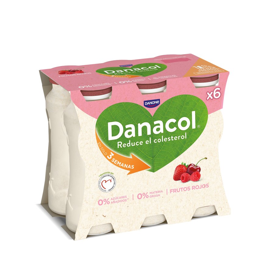 Leche fermentada líquida DANACOL DANONE frutos rojos pack 6x100 g