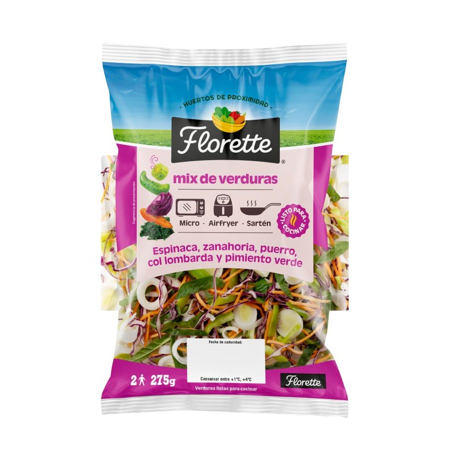 Ensalada mix verduras espinacas FLORETTE bolsa 275 g