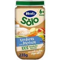 Alimento infantil HERO SOLO verdura e pescada tarro 235 g