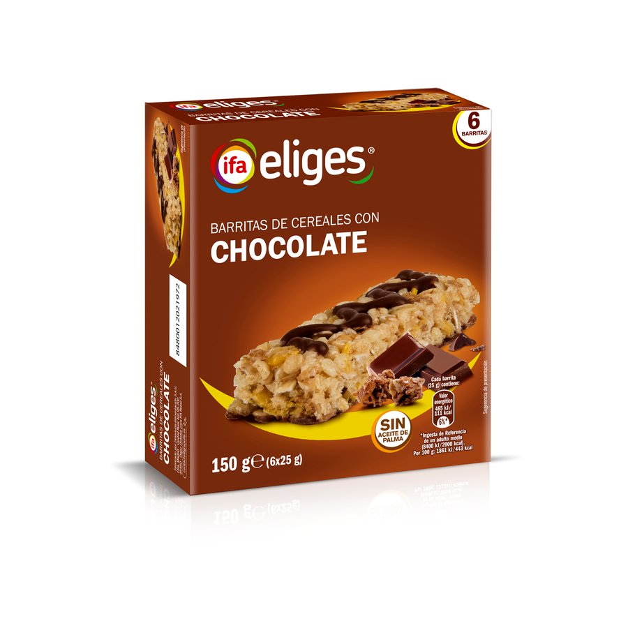 Barritas de cereales con chocolate IFA ELIGES 6X25 g