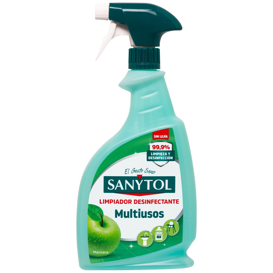 Limpiador desinfectante SANYTOL multiusos manzana pistola 750 ml