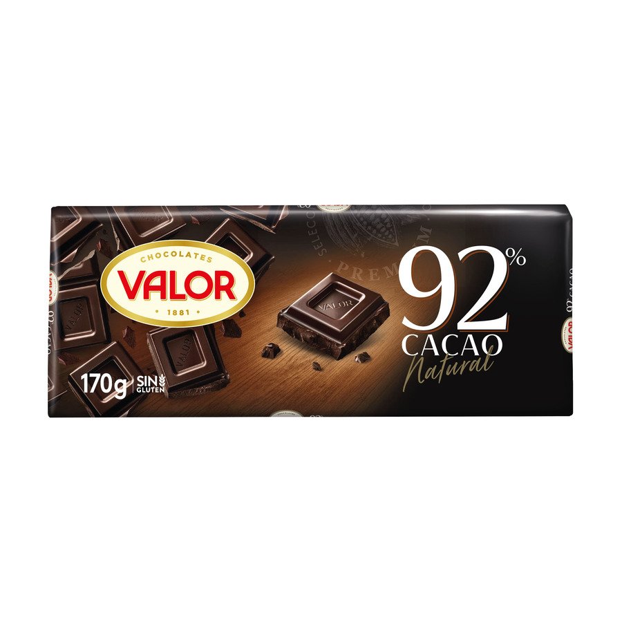 Chocolate negro VALOR 92% sin gluten 170 g