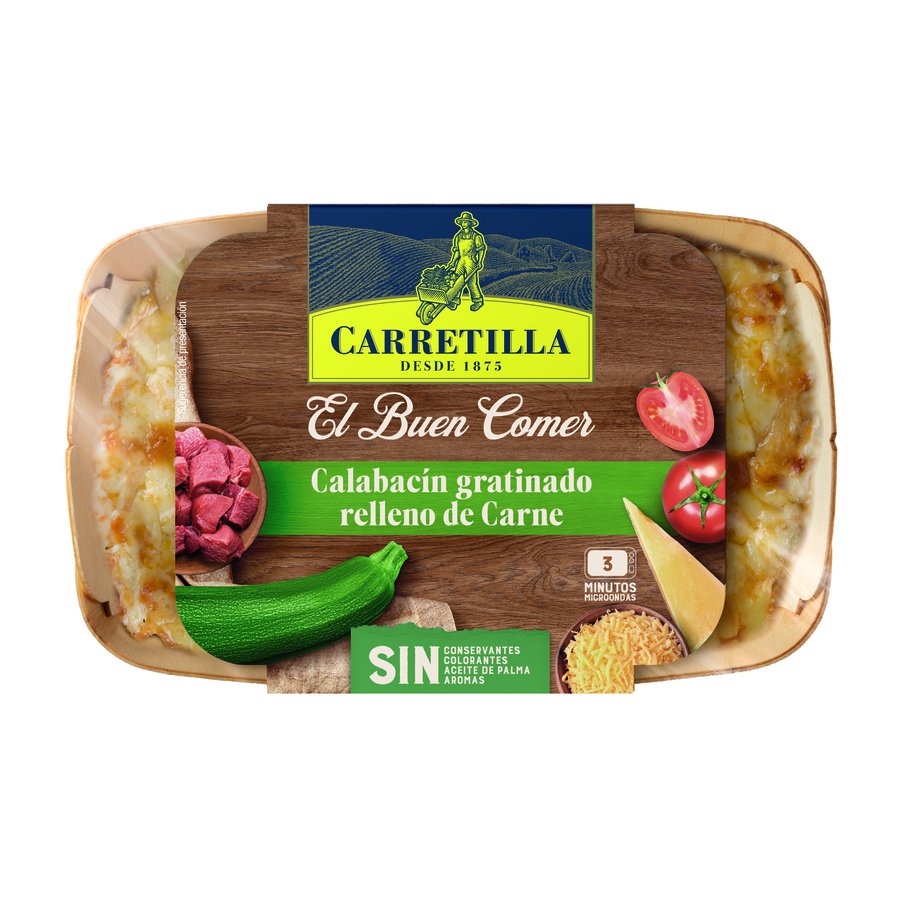 Calabacín gratinado relleno de carne CARRETILLA 350 g