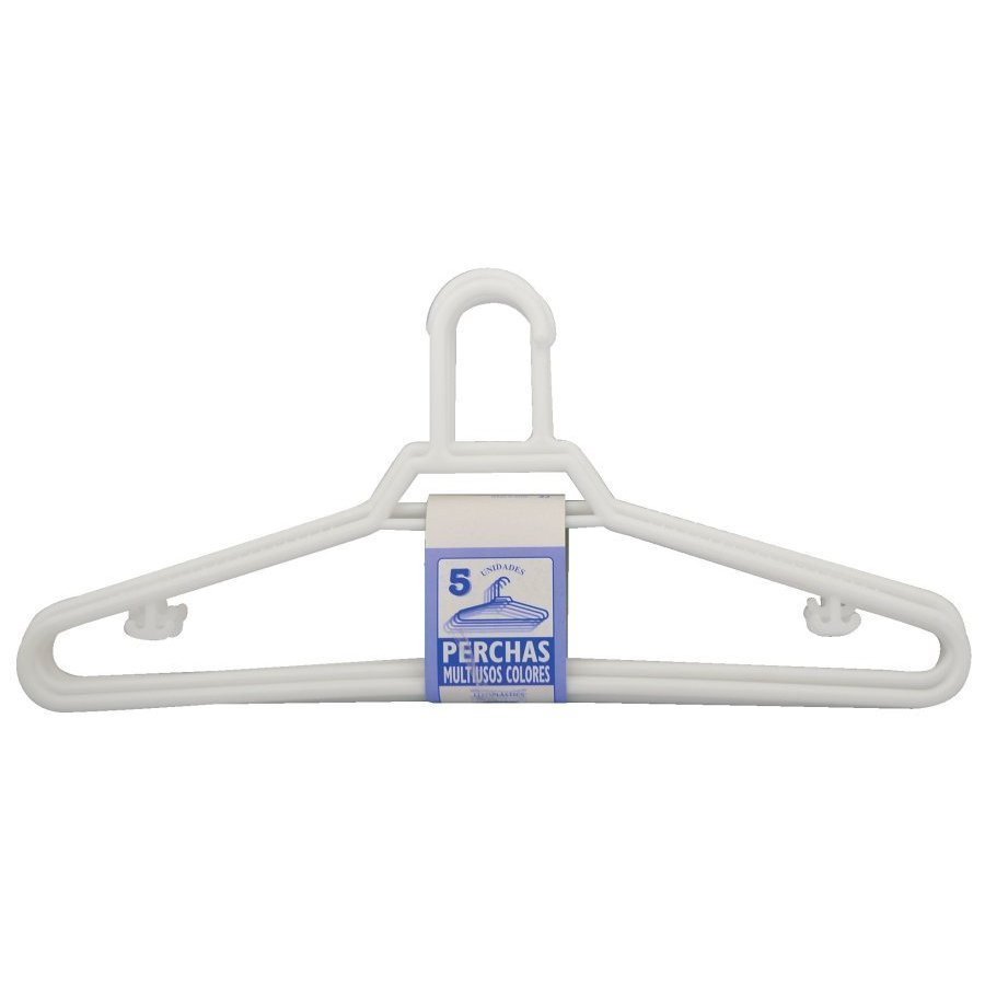 Lote 5 perchas plástico