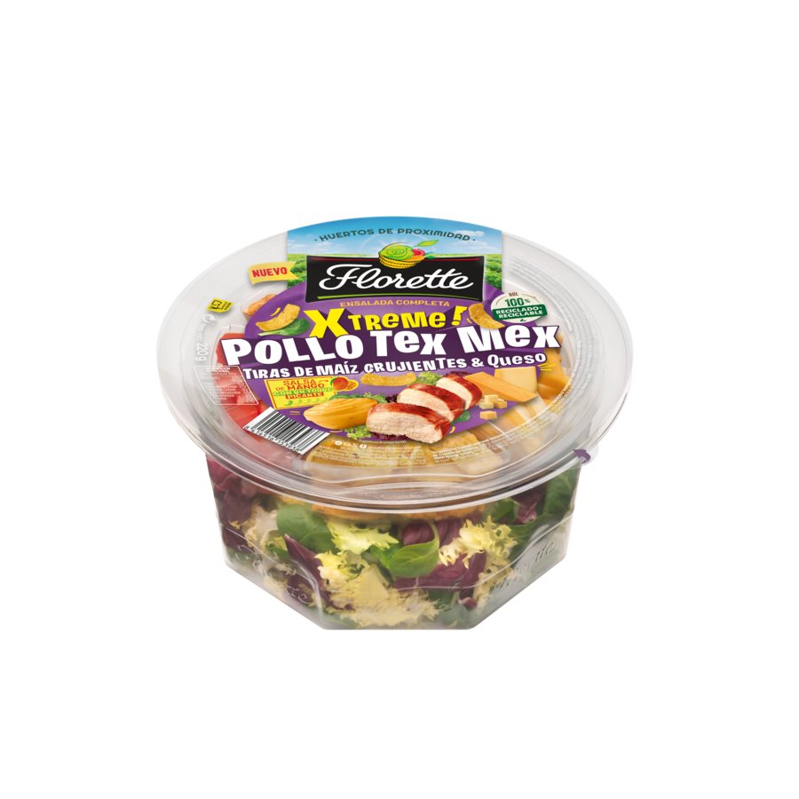 Ensalada completa FLORETTE xtrem pollo tex mex bol 220 g