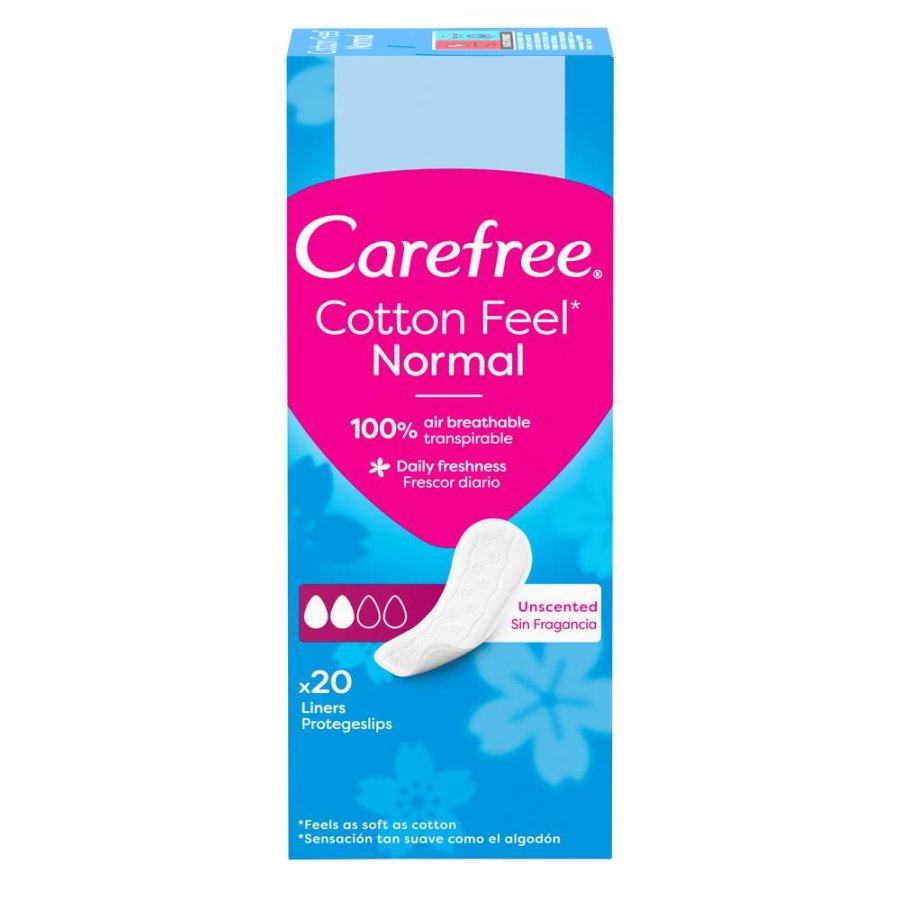 Protegeslip CAREFREE normal sin fragancia 20 unidades