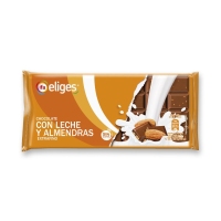 Chocolate con leche y almendras enteras IFA ELIGES Extrafino sin gluten tableta 150 g