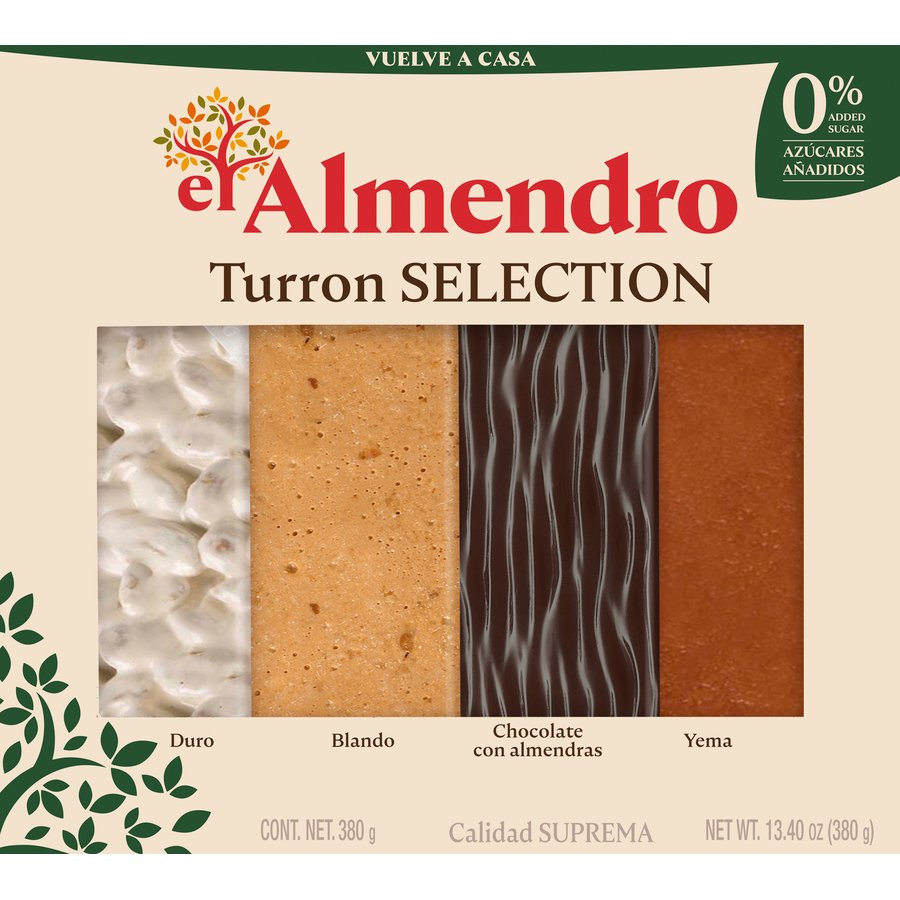 Selección de turrones EL ALMENDRO sin azúcar 300 g