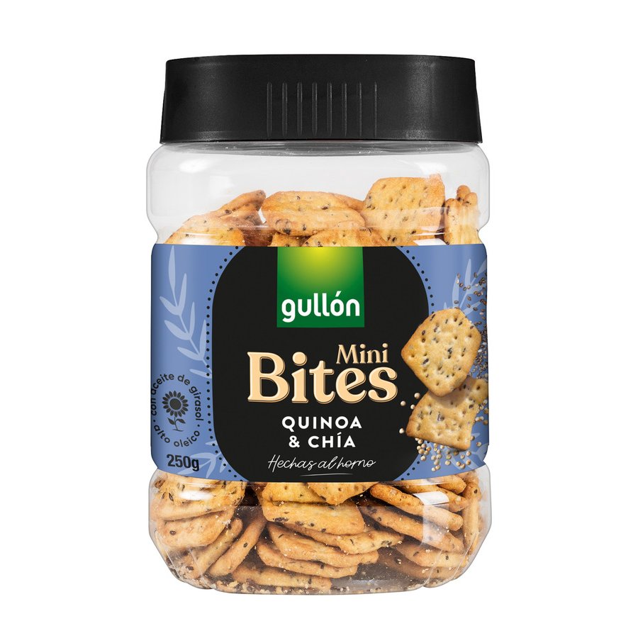 Galletas saladas GULLON mini bites quinoa-chia 250 g