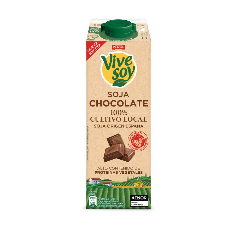 Bebida de soja VIVESOY chocolate 1 l