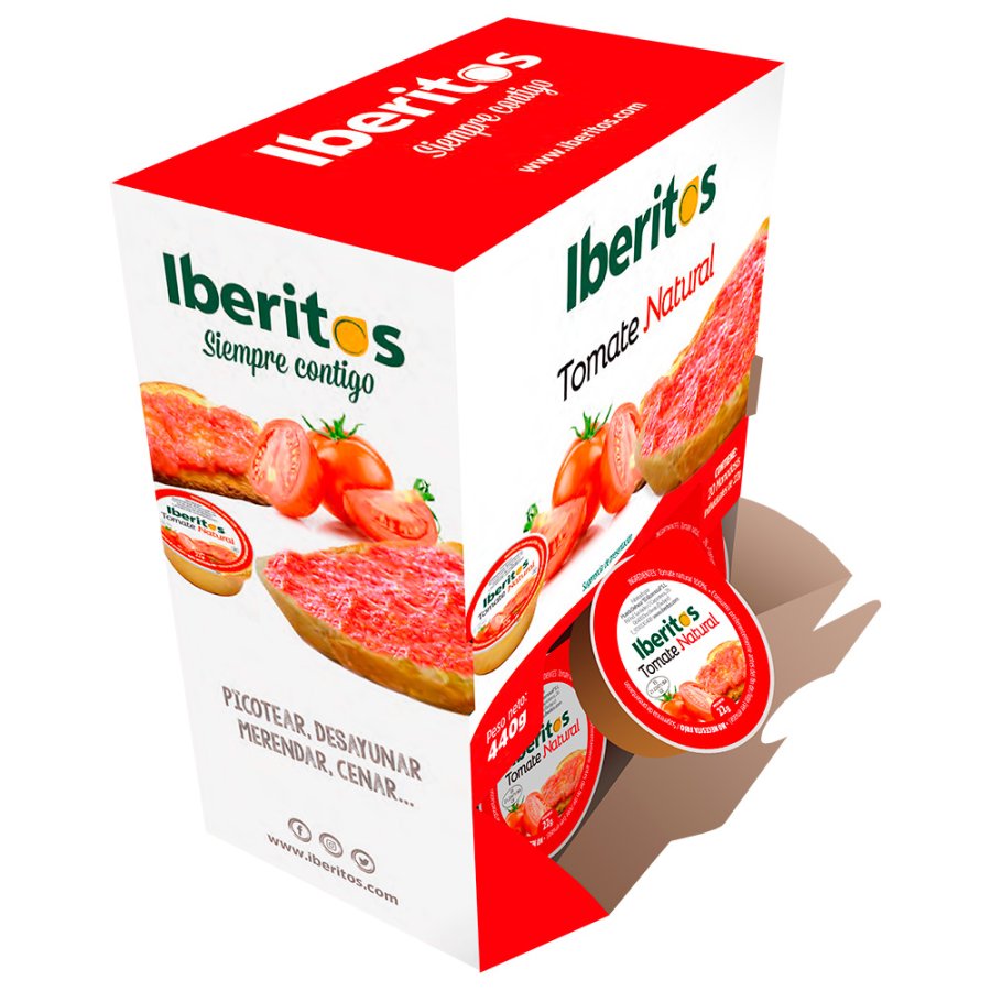 Tomate triturado natural IBERITOS monodosis 20x22 g