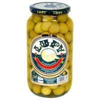 Oliva verde manzanilla con carabuña LUPY sabor anchoa frasco 550 g pne.