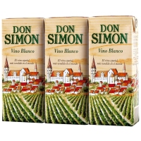 Viño branco de mesa DON SIMON brik 18,7 cl pack 3 unidades