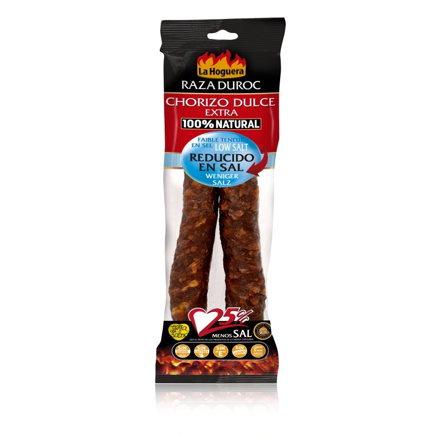 Chorizo LA HOGUERA extra duroc reducido en sal 280 g