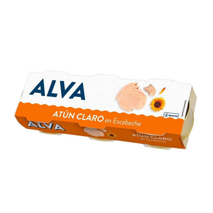 Atún claro en escabeche ALVA pack 3x70 g pn.