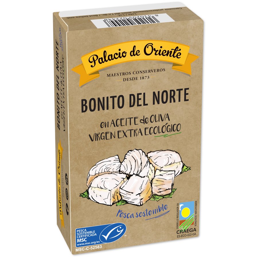 Bonito norte en aceite de oliva virgen extra PALACIO ORIENTE ecológico 115 g