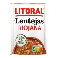 Lentejas riojanas LITORAL lata 425 g pn.