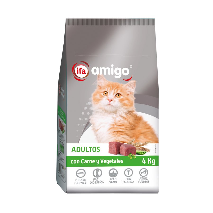 Alimento gato adulto multicomponente carne-verduras IFA AMIGO 4 kg