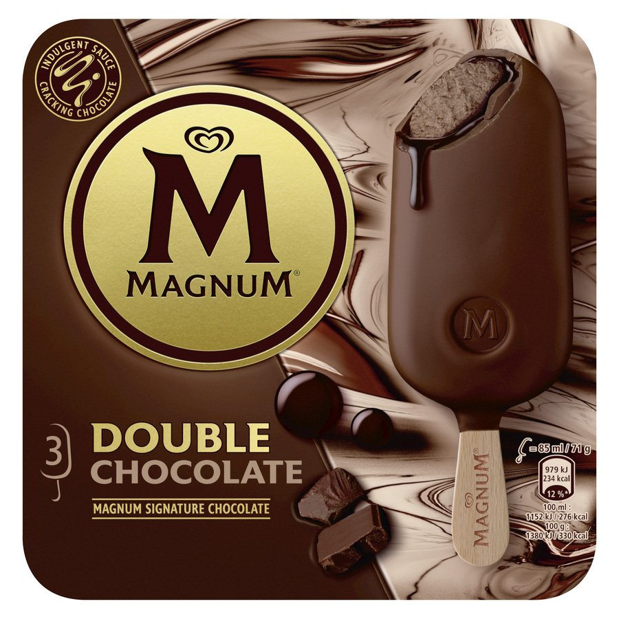 Helado MAGNUM Double chocolate 3 unidades 213 g
