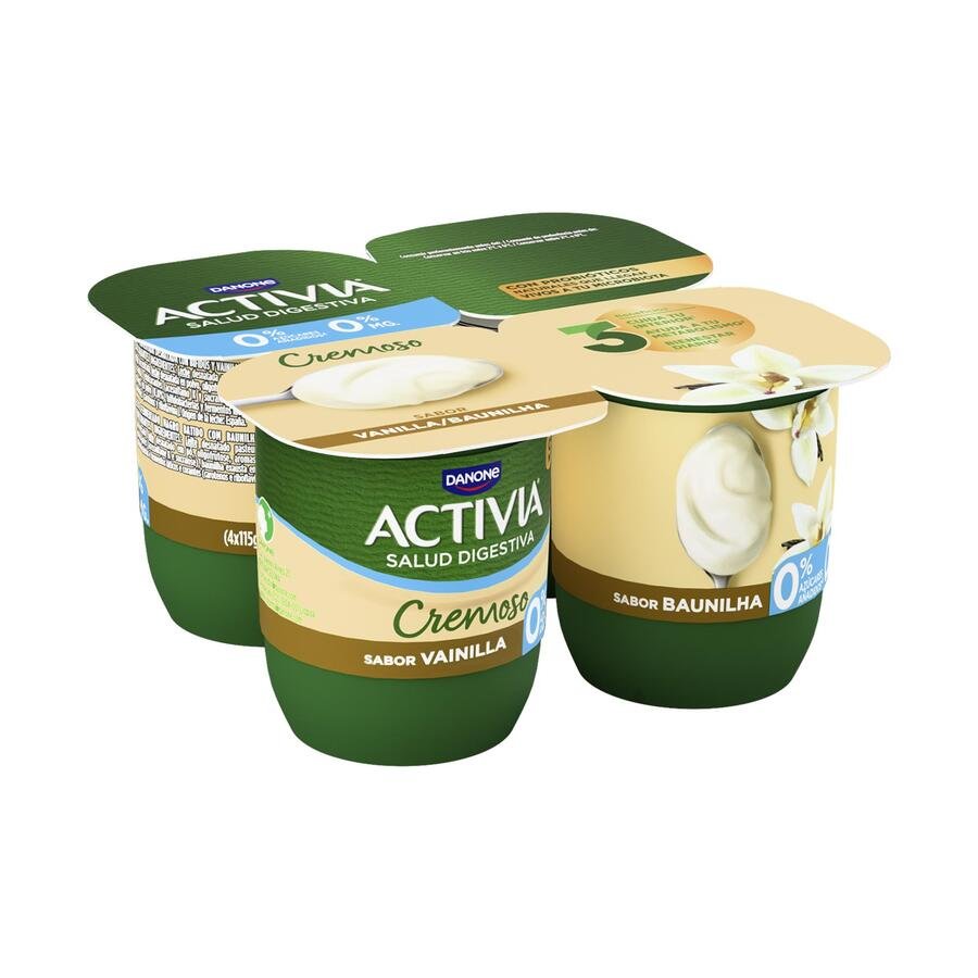 Bífidus ACTIVIA DANONE cremoso 0% vainilla 4x115 g