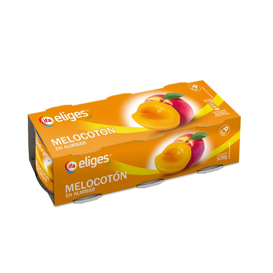 Melocotón en almíbar IFA ELIGES lata 3x115 g pne.