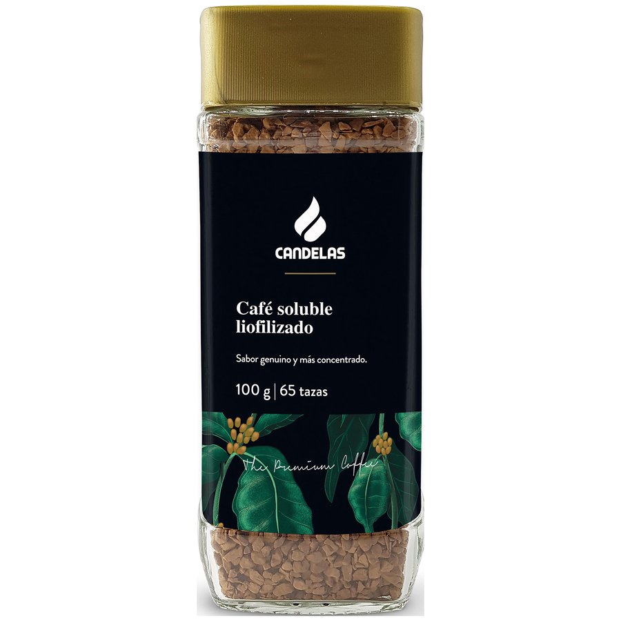 Café soluble CANDELAS natural liofilizado frasco 100 g