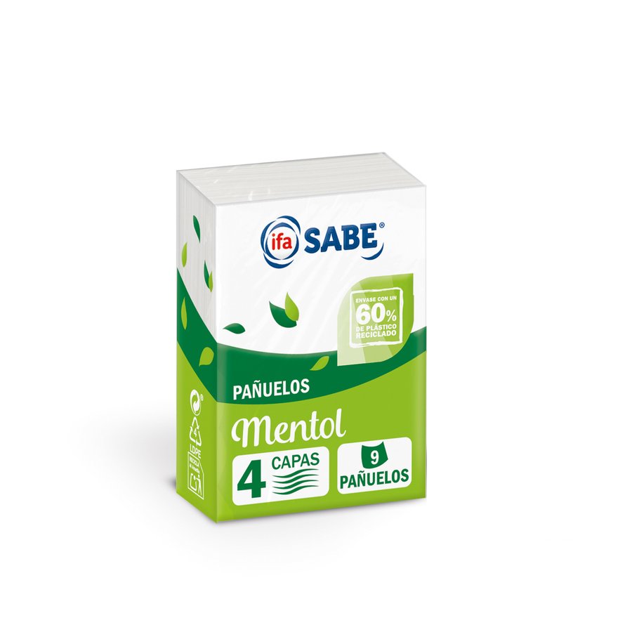Pañuelos de papel IFA SABE pocket mentol 4 capas 10x9 unidades