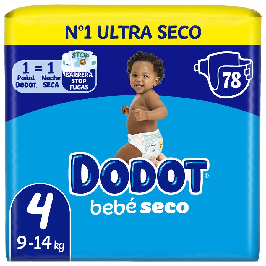 Pañal DODOT bebé seco T4 78 unidades