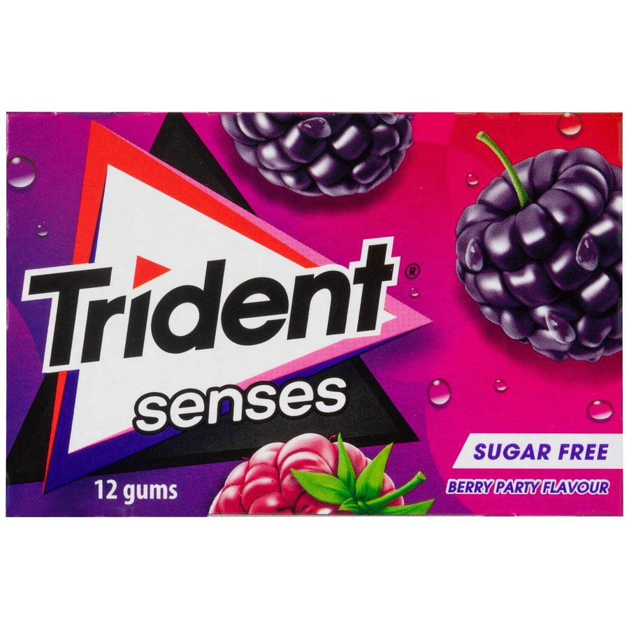 Chicle TRIDENT Senses frutos rojos lámina 12 unidades 23 g