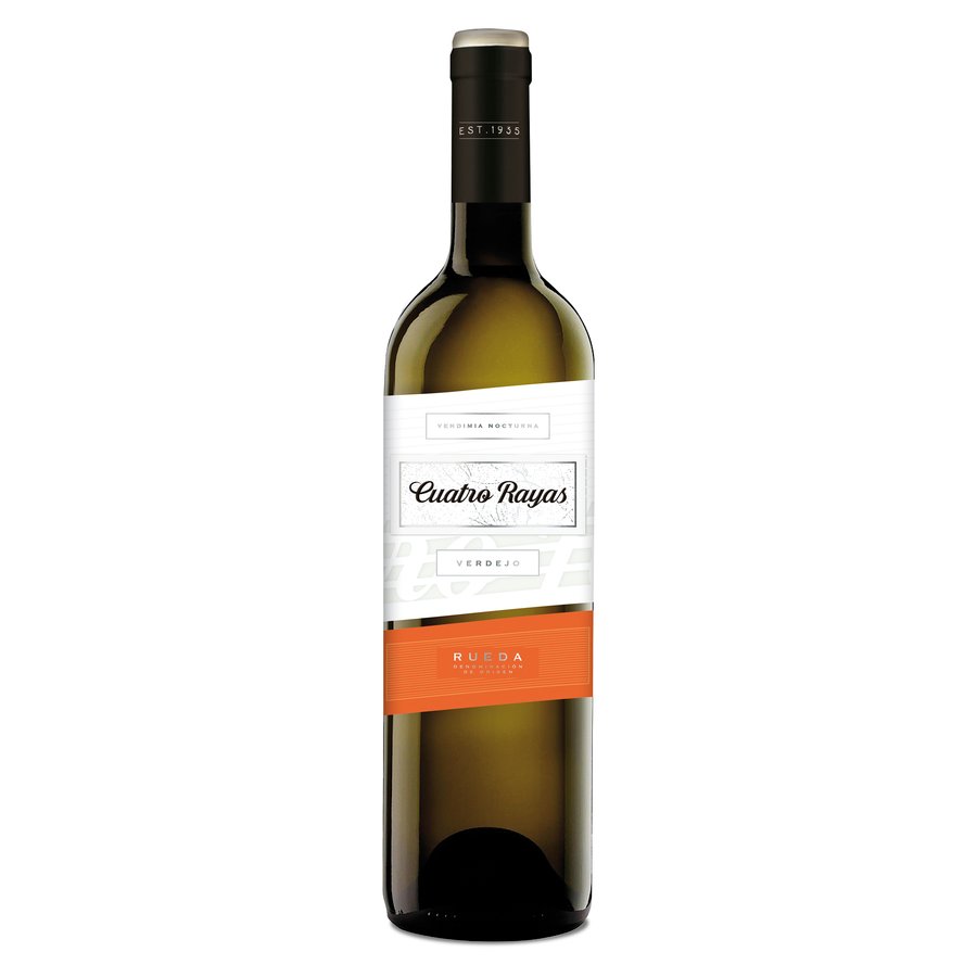 Vino blanco D.O.Rueda CUATRO RAYAS verdejo botella 75 cl