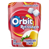 Chicle ORBIT Refreshers fresa-limón bote 67 g