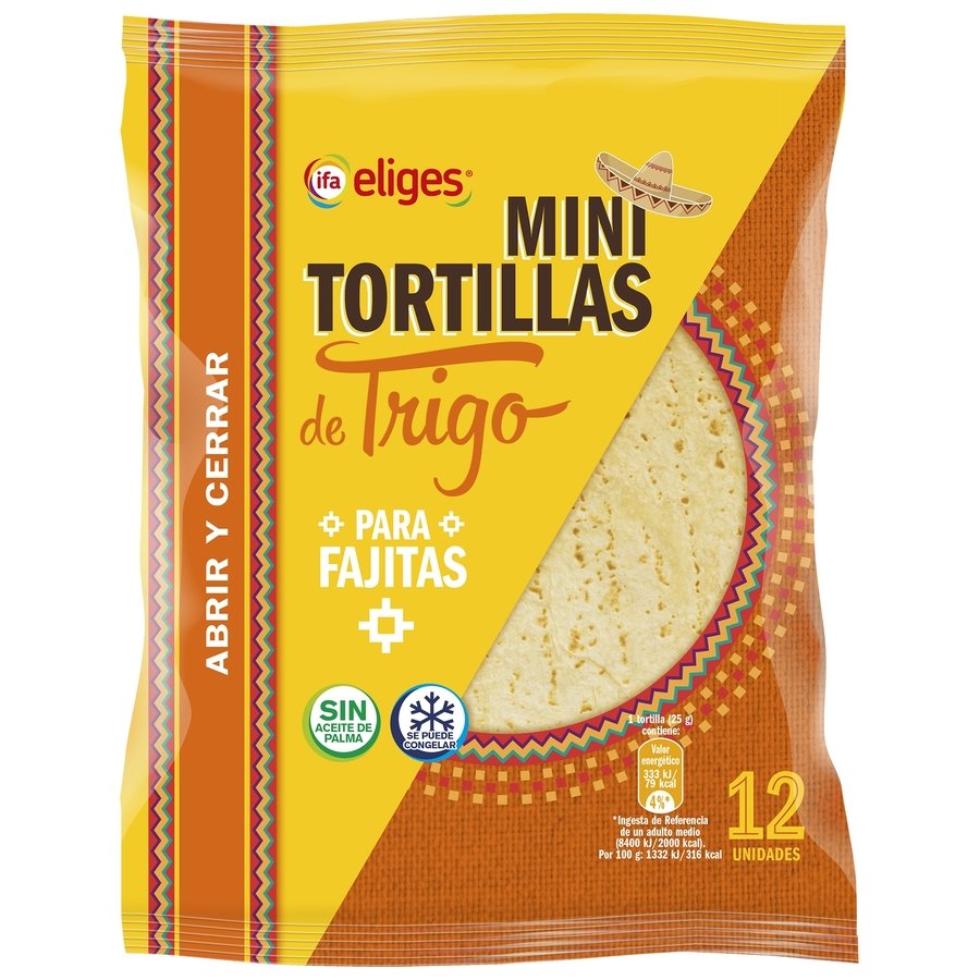 Mini tortillas de trigo Fajitas IFA ELIGES 12 unidades 300 g