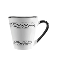 Taza étnica blanco-negro 18 cl