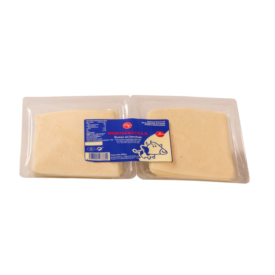 Queso barra MONTECASTILLO lonchas pack 2x100 g