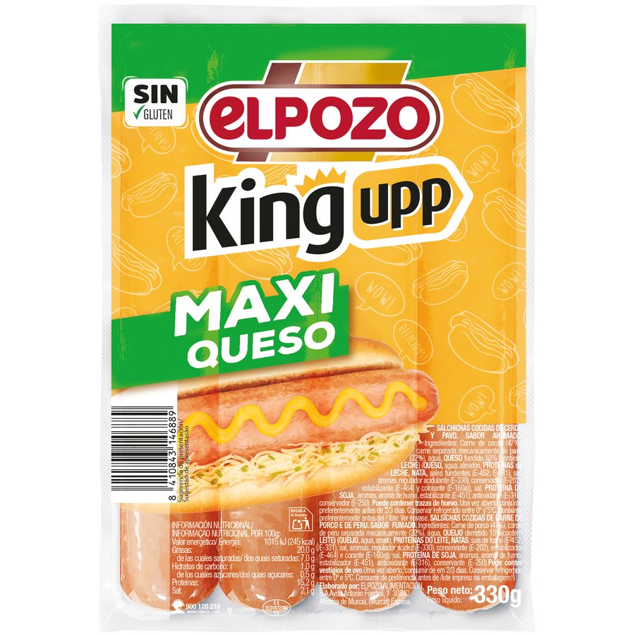 Salchichas ELPOZO King Upp Maxi queso 330 g