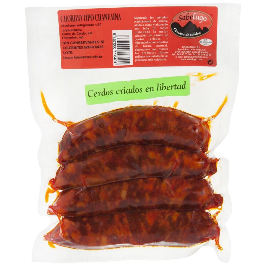 Chorizo ahumado SABELUGO tipo chanfaina bolsa 370 g