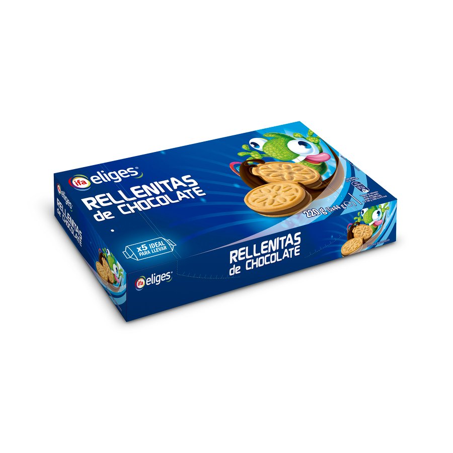 Galletas rellenas de chocolate IFA ELIGES Rellenitas 5 x 44 g