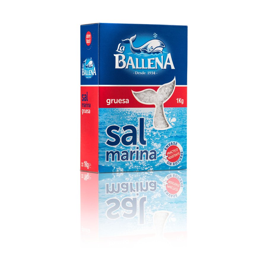 Sal marina LA BALLENA gruesa caja 1 kg