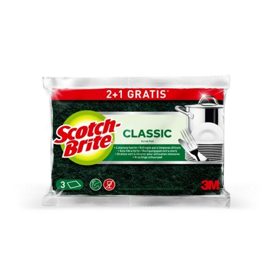 Estropajo SCOTCH BRITE classic 2 unidades + 1 gratis