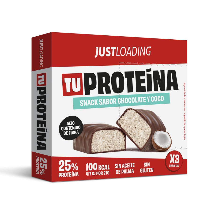 Barritas proteína JUST LOADING choco-coco 3x27 g