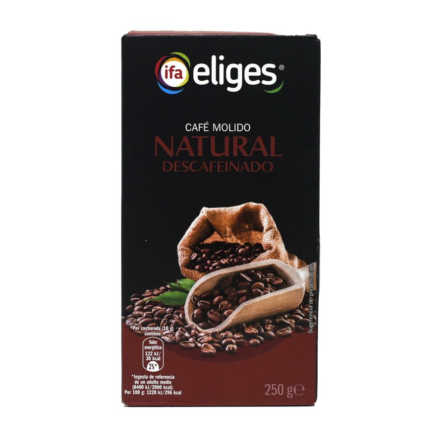 Café molido descafeinado natural IFA ELIGES paquete 250 g