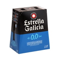 Cerveza ESTRELLA GALICIA 0,0% botellín pack 6x25 cl